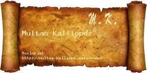 Multas Kalliopé névjegykártya